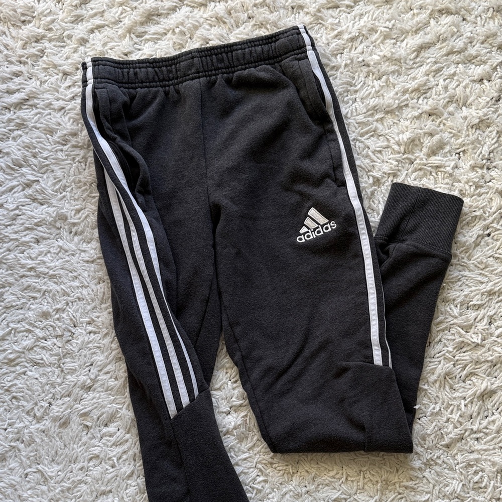 Charcoal gray Adidas joggers